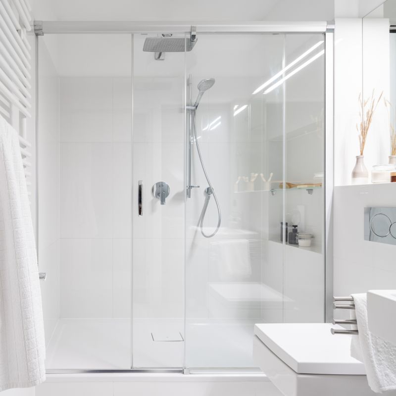 Modern Shower with Glass Panel